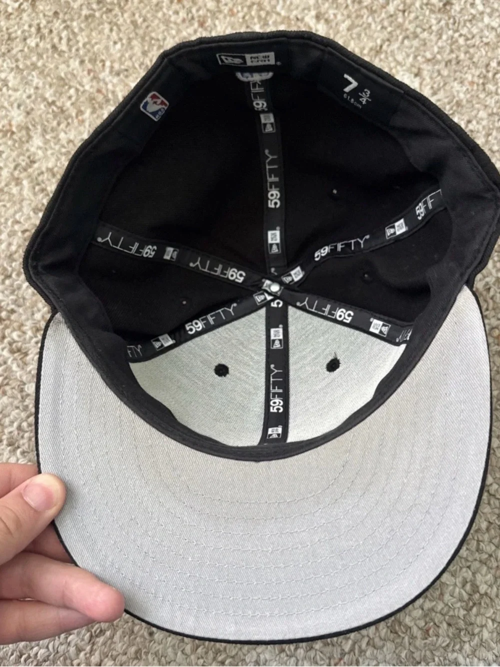 NBA Sacramento Kings 59FIFTY Black White Crown Hat Size 7 3/4